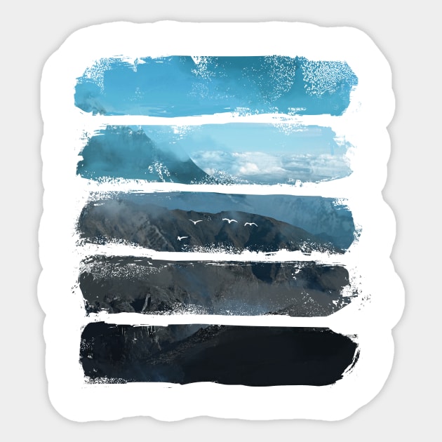 Mountains and Blue Sky Sticker by Area31Studios